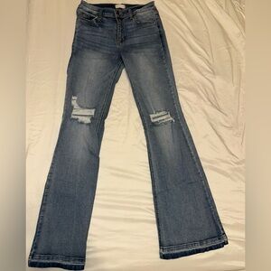 Altar'd State Blue Flare Wide Leg Jeans